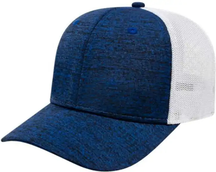 Cap America I7034 one Size Stretch Fit Mesh Back - Heathered Blue White - Fits Most