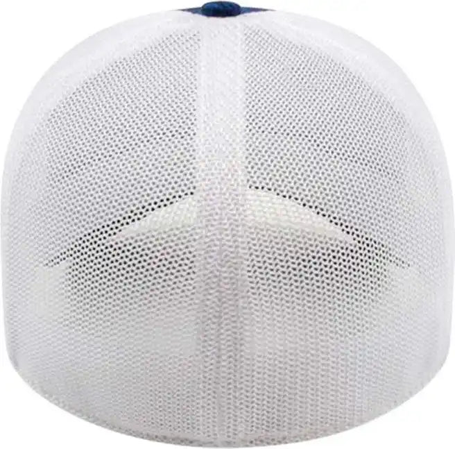 Cap America I7034 one Size Stretch Fit Mesh Back Heathered Blue White / Fits Most