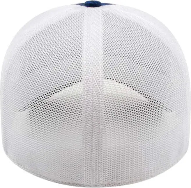 Cap America I7034 one Size Stretch Fit Mesh Back - Heathered Blue White - Fits Most