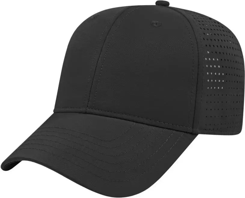 Cap America I7038 Perforated Polyester - Black - one Size Fits Most