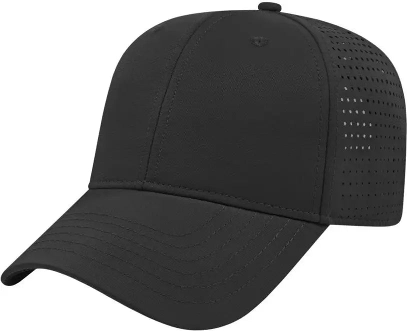 Cap America I7038 Perforated Polyester - Black - one Size Fits Most