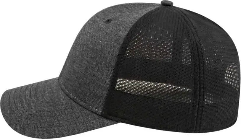 Cap America I7039 Polo Spandex with Knitted Mesh - Charcoal Black - Dark Gray / one Size Fits Most