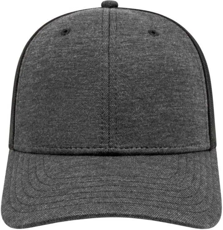 Cap America I7039 Polo Spandex with Knitted Mesh - Charcoal Black