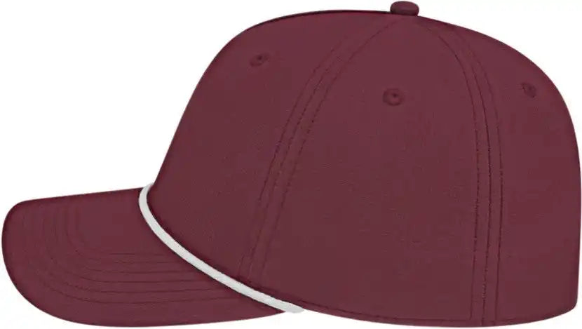 Cap America I7256 Athletic Rope Merlot White / one Size Fits Most