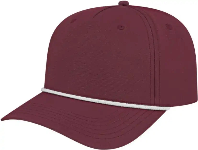 Cap America I7256 Athletic Rope Merlot White / one Size Fits Most
