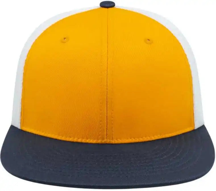 Cap America I8501 Flexfit Performance Trucker Mesh Back - Athletic Gold Navy White