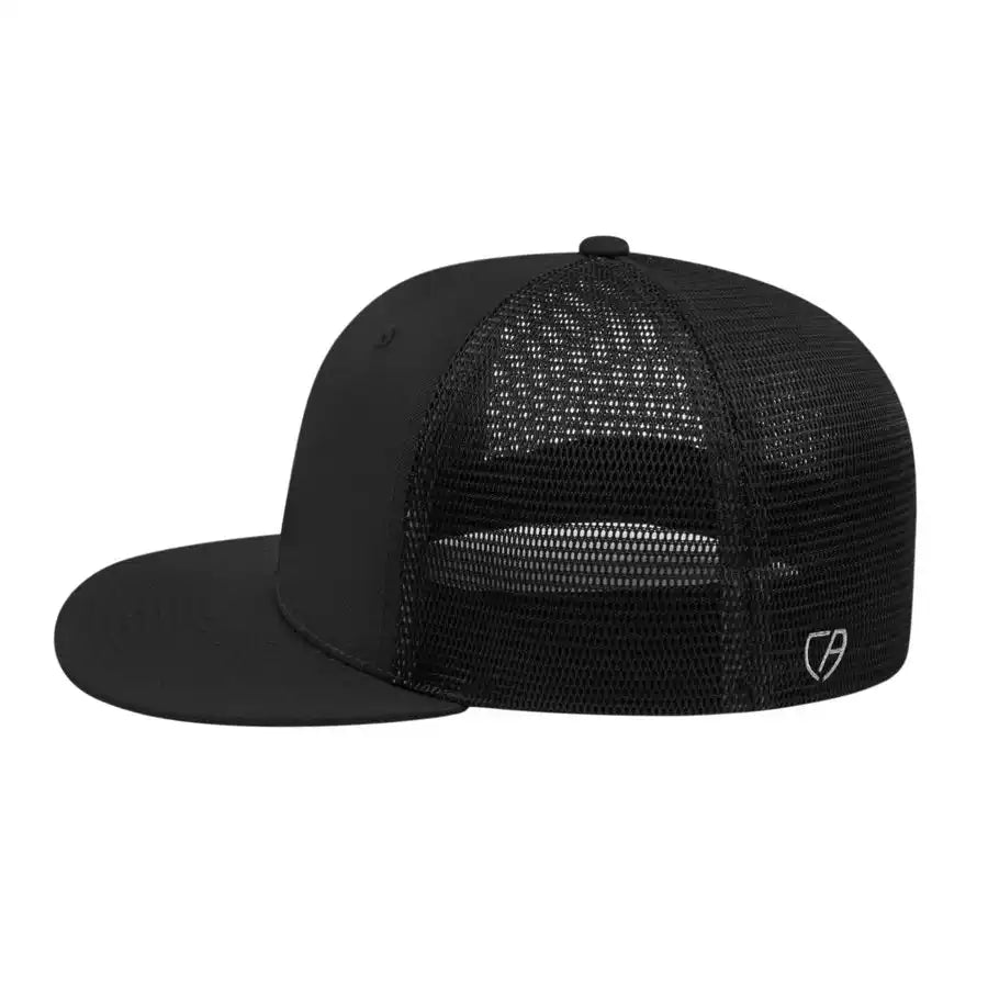 Cap America I8501 Flexfit Performance Trucker Mesh Back Black