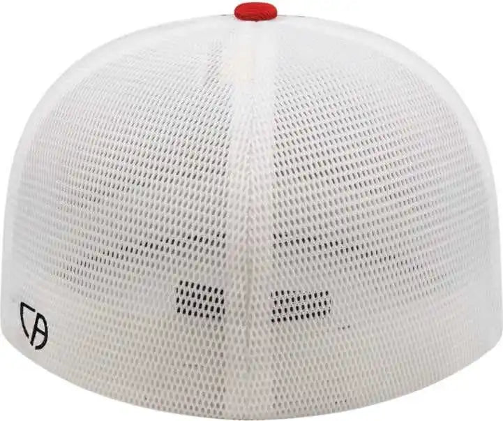 Cap America I8501 Flexfit Performance Trucker Mesh Back Black Red White