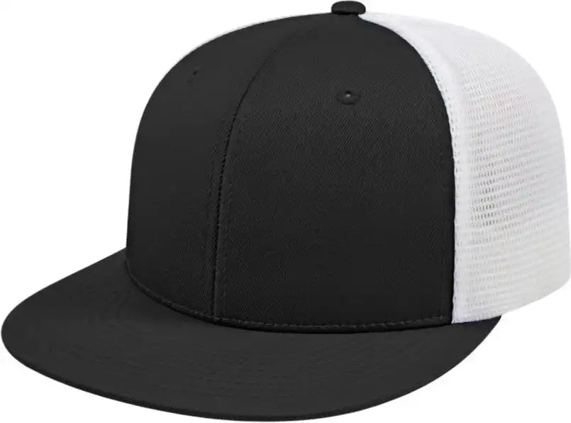 Cap America I8501 Flexfit Performance Trucker Mesh Back - Black White - Xs