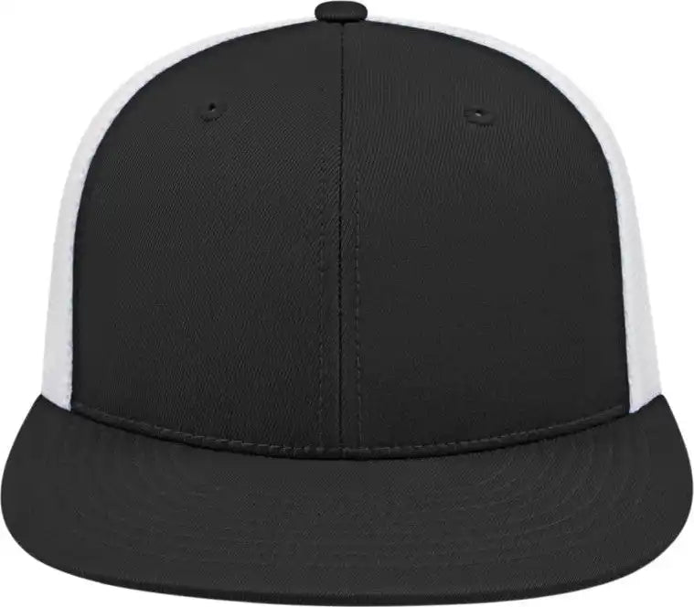 Cap America I8501 Flexfit Performance Trucker Mesh Back Black White