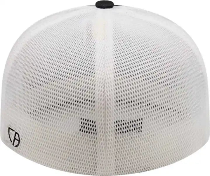 Cap America I8501 Flexfit Performance Trucker Mesh Back Black White