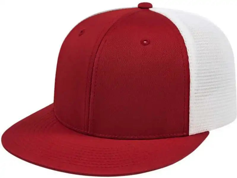 Cap America I8501 Flexfit Performance Trucker Mesh Back - Cardinal White - Xs