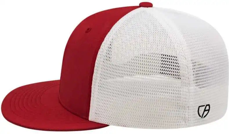 Cap America I8501 Flexfit Performance Trucker Mesh Back - Cardinal White
