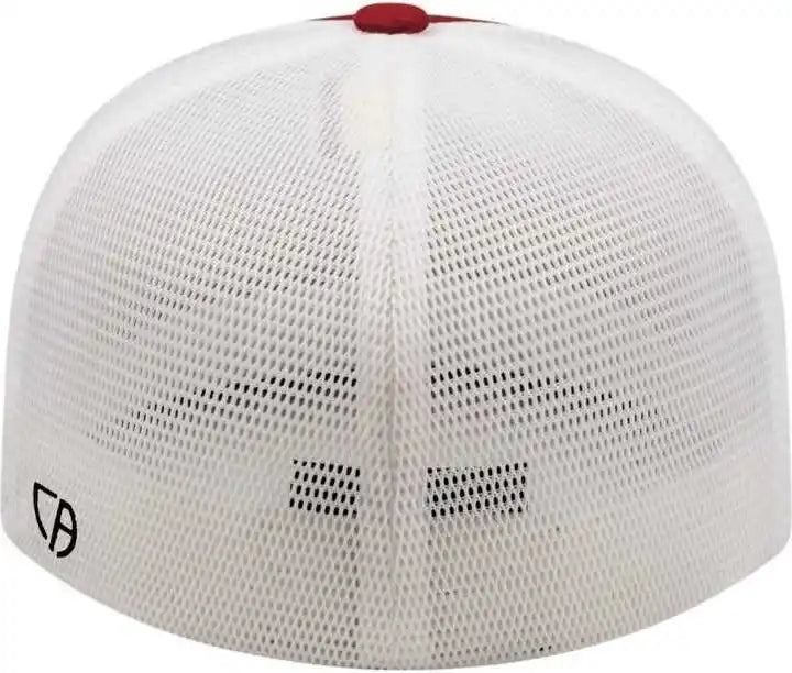 Cap America I8501 Flexfit Performance Trucker Mesh Back - Cardinal White