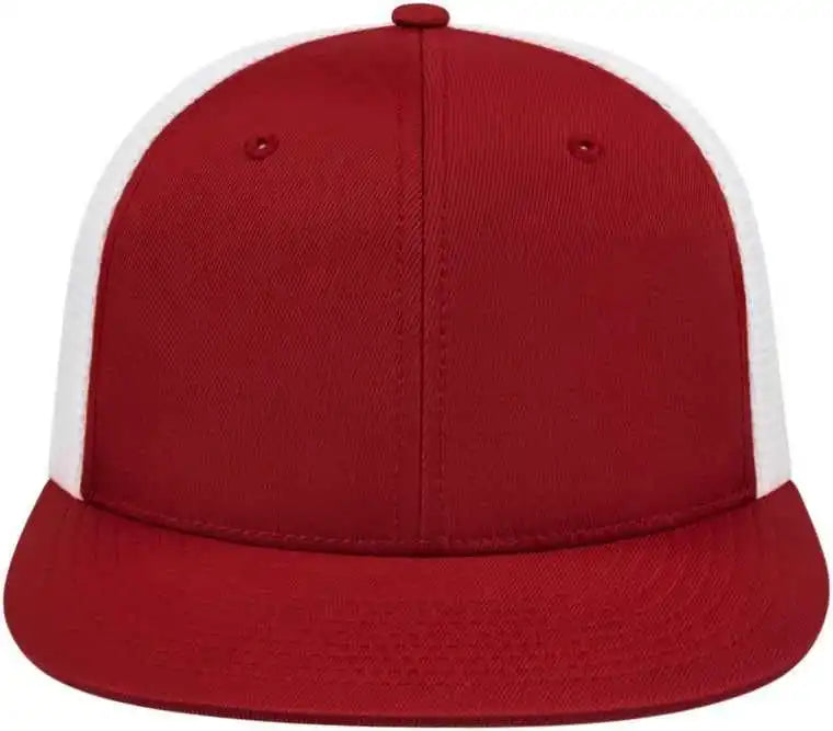 Cap America I8501 Flexfit Performance Trucker Mesh Back - Cardinal White - Xs