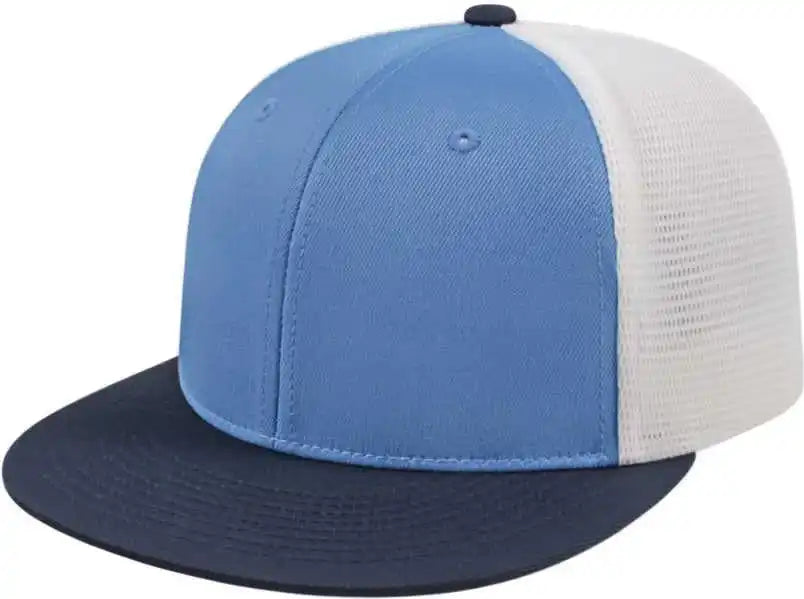 Cap America I8501 Flexfit Performance Trucker Mesh Back Columbia Blue White
