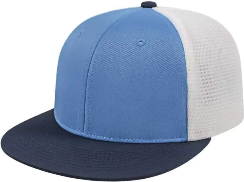 Cap America I8501 Flexfit Performance Trucker Mesh Back - Columbia Blue White