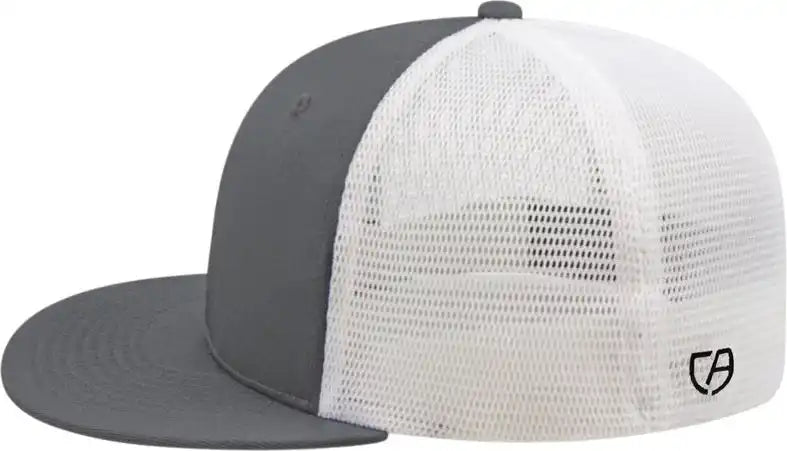 Cap America I8501 Flexfit Performance Trucker Mesh Back Graphite White