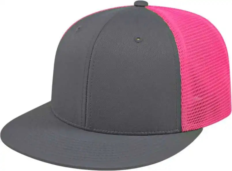 Cap America I8501 Flexfit Performance Trucker Mesh Back Graphite Pink Dark Gray / Xs