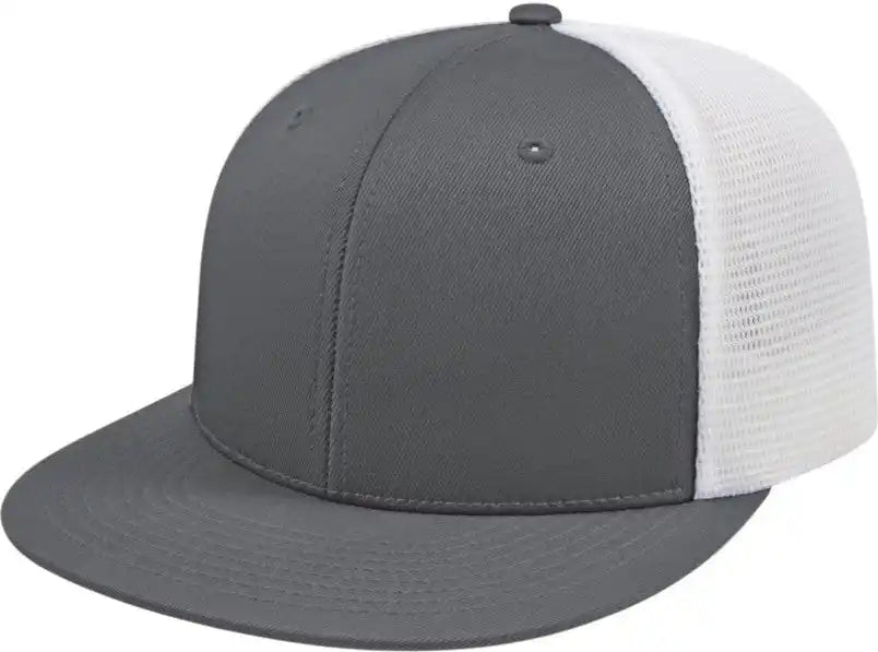 Cap America I8501 Flexfit Performance Trucker Mesh Back Graphite White Dark Gray / Xs