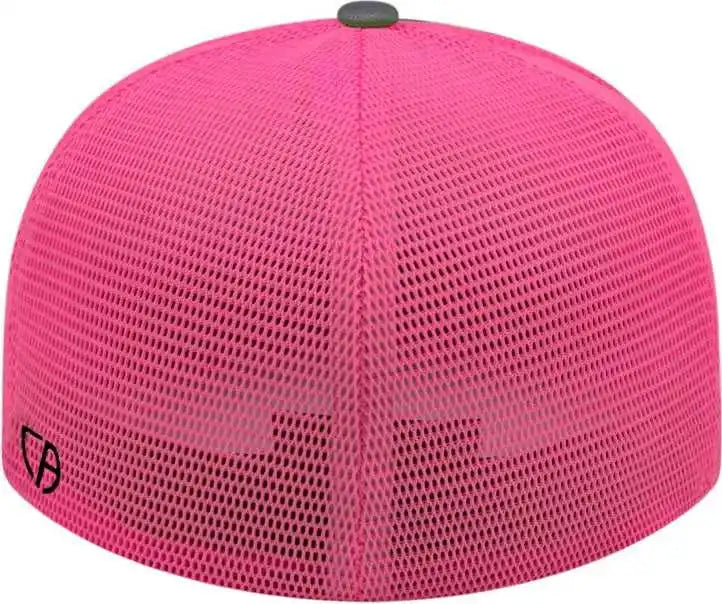 Cap America I8501 Flexfit Performance Trucker Mesh Back Graphite Pink
