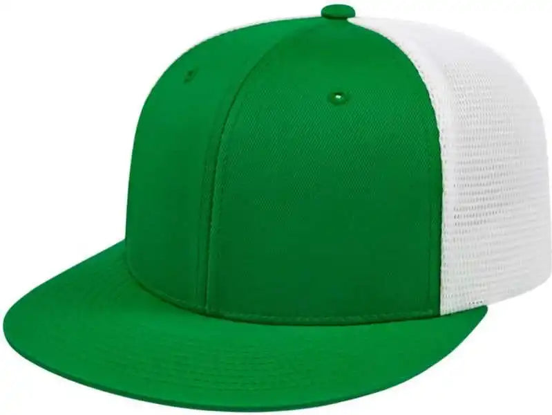 Cap America I8501 Flexfit Performance Trucker Mesh Back Kelly White / Xs