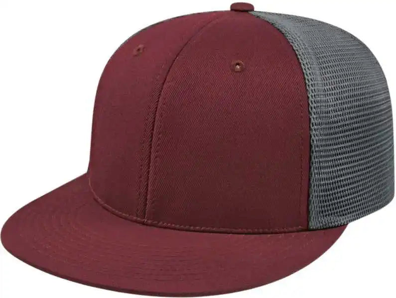 Cap America I8501 Flexfit Performance Trucker Mesh Back Maroon Graphite