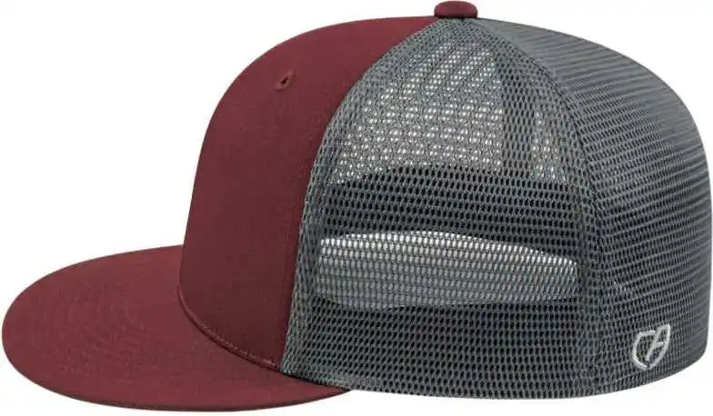 Cap America I8501 Flexfit Performance Trucker Mesh Back Maroon Graphite