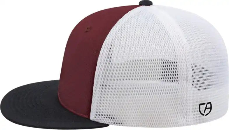 Cap America I8501 Flexfit Performance Trucker Mesh Back Maroon Black White