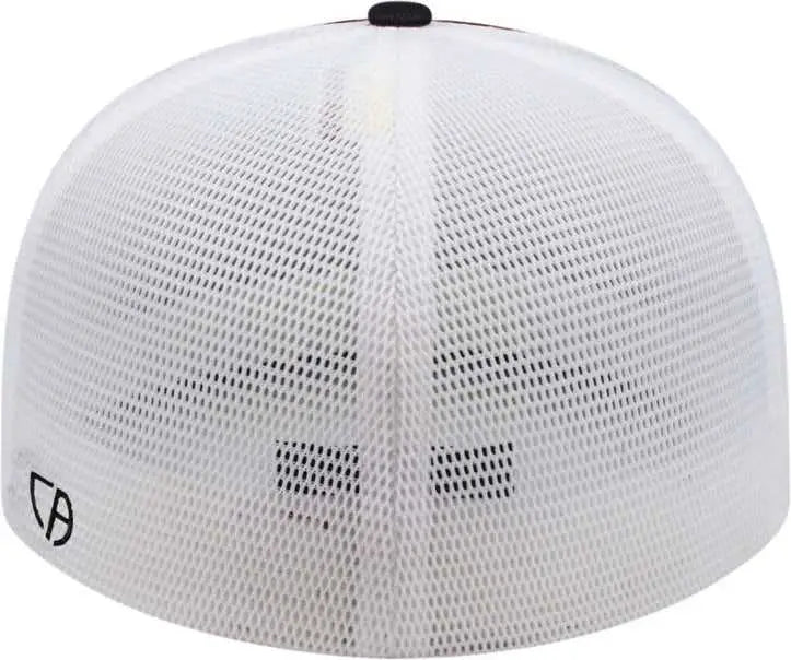 Cap America I8501 Flexfit Performance Trucker Mesh Back - Maroon Black White