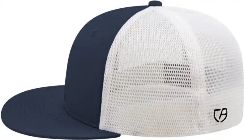 Cap America I8501 Flexfit Performance Trucker Mesh Back Navy White