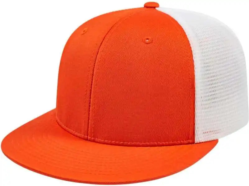 Cap America I8501 Flexfit Performance Trucker Mesh Back Orange White / Xs