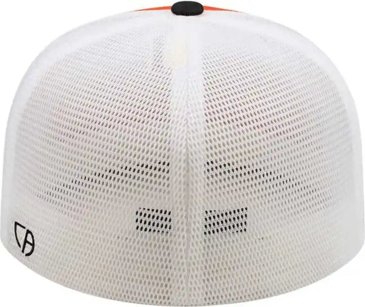 Cap America I8501 Flexfit Performance Trucker Mesh Back Orange Black White