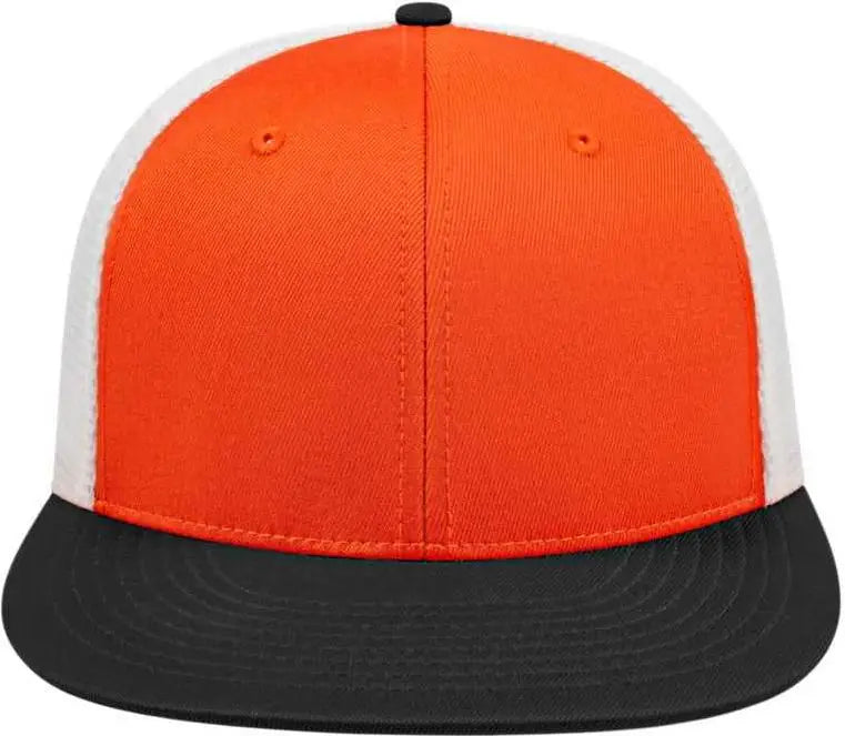 Cap America I8501 Flexfit Performance Trucker Mesh Back - Orange Black White