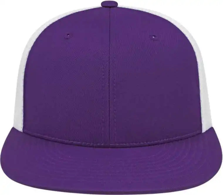 Cap America I8501 Flexfit Performance Trucker Mesh Back Purple White