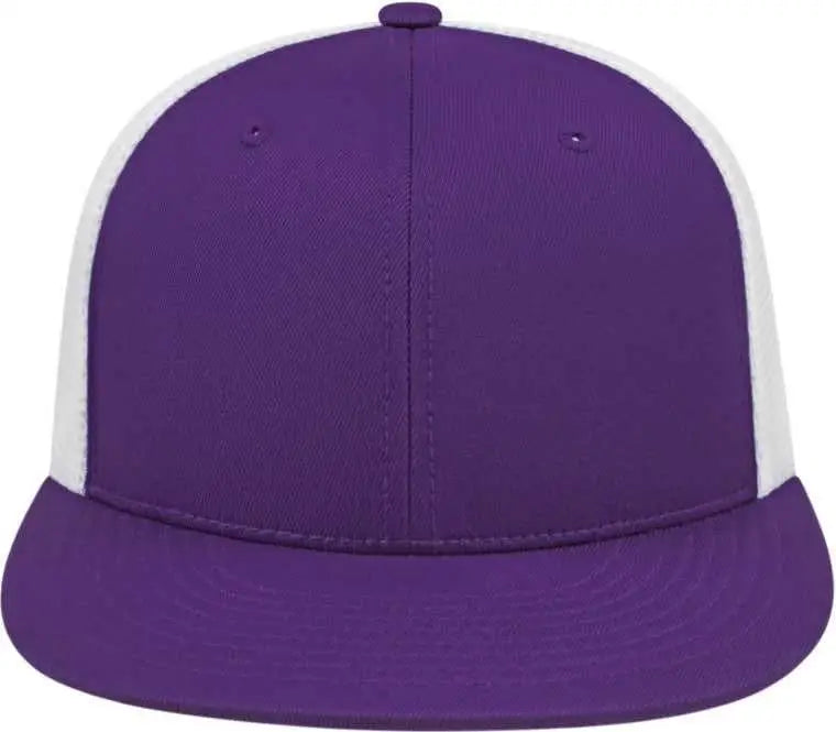 Cap America I8501 Flexfit Performance Trucker Mesh Back - Purple White