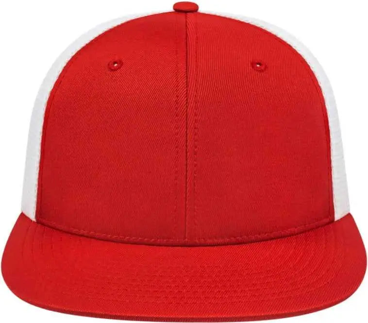 Cap America I8501 Flexfit Performance Trucker Mesh Back - Red White - Xs