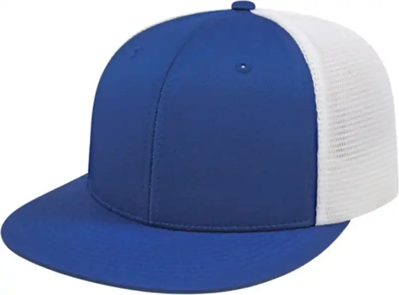 Cap America I8501 Flexfit Performance Trucker Mesh Back Royal White / Xs