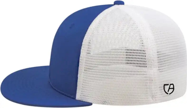 Cap America I8501 Flexfit Performance Trucker Mesh Back Royal White