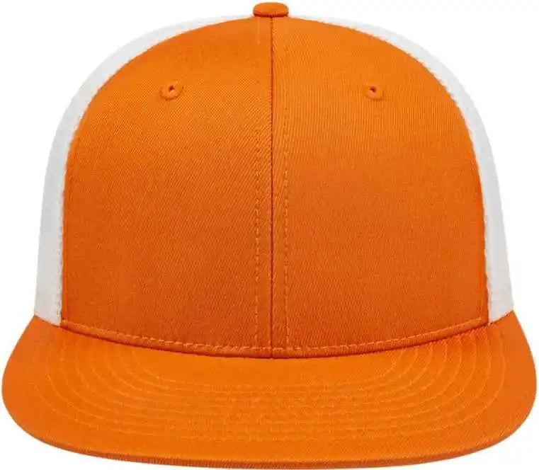 Cap America I8501 Flexfit Performance Trucker Mesh Back - Texas Orange White - Xs