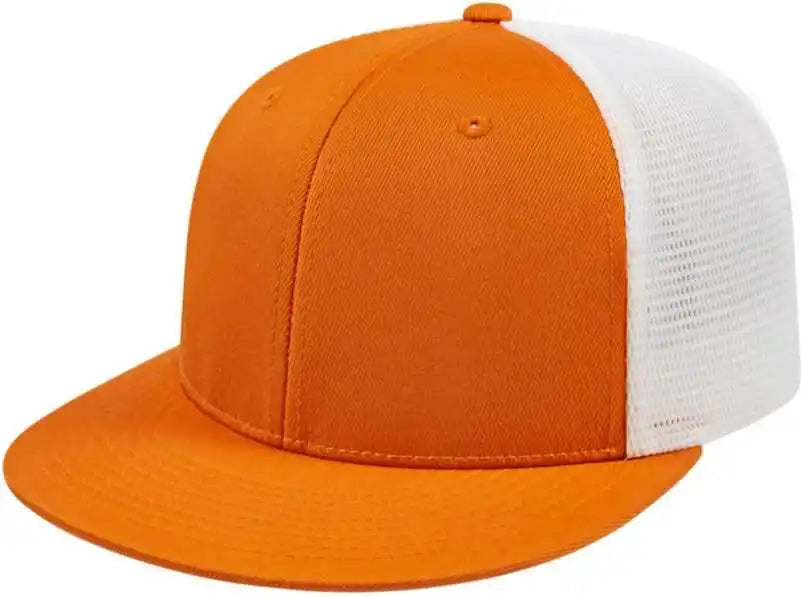 Cap America I8501 Flexfit Performance Trucker Mesh Back - Texas Orange White - Xs