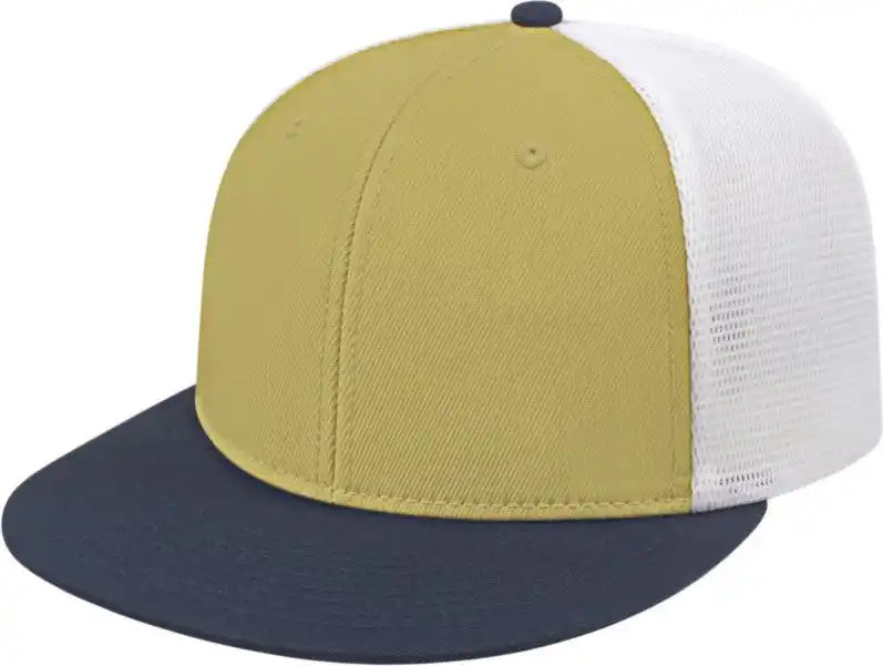 Cap America I8501 Flexfit Performance Trucker Mesh Back Vegas Gold Navy White / Xs