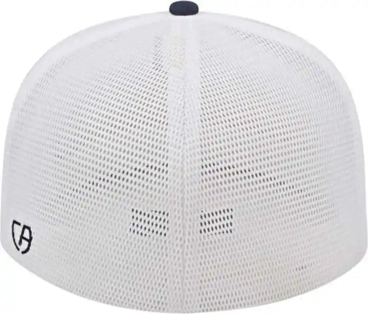 Cap America I8501 Flexfit Performance Trucker Mesh Back Vegas Gold Navy White