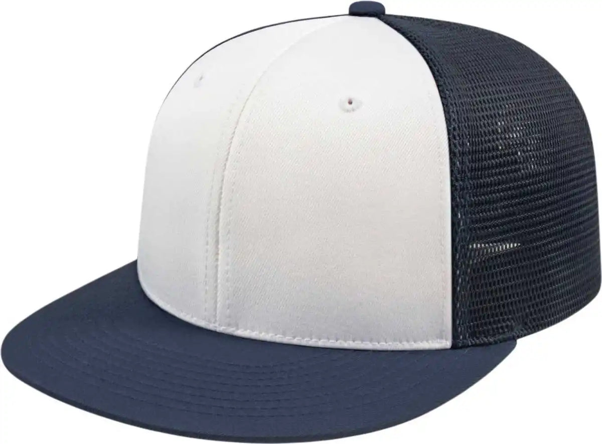Cap America I8501 Flexfit Performance Trucker Mesh Back White Navy / Xs