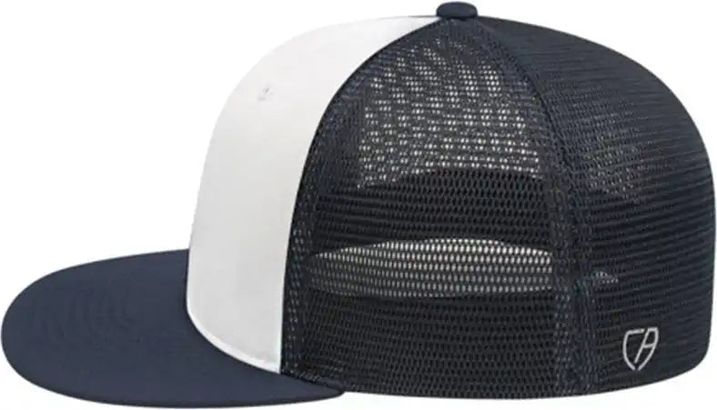 Cap America I8501 Flexfit Performance Trucker Mesh Back White Navy