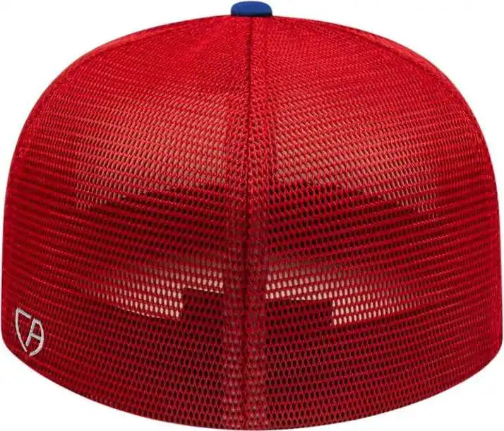 Cap America I8501 Flexfit Performance Trucker Mesh Back White Royal Red