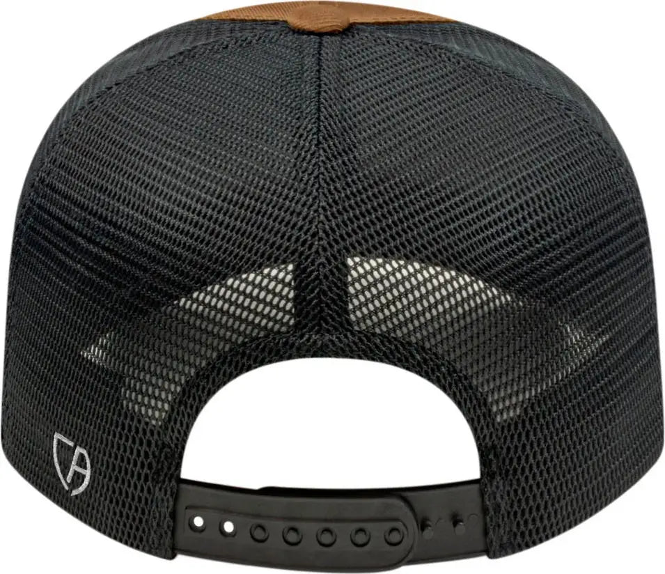 Cap America I8502 Flexfit 110 Premium Trucker Mesh Back - Caramel Black - Caramel/black / one Size Fits Most