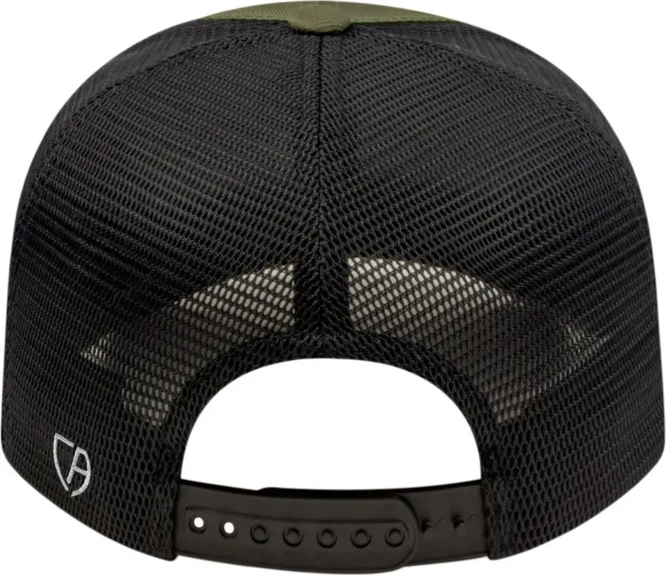Cap America I8502 Flexfit 110 Premium Trucker Mesh Back - Loden Black - Loden/black / one Size Fits Most