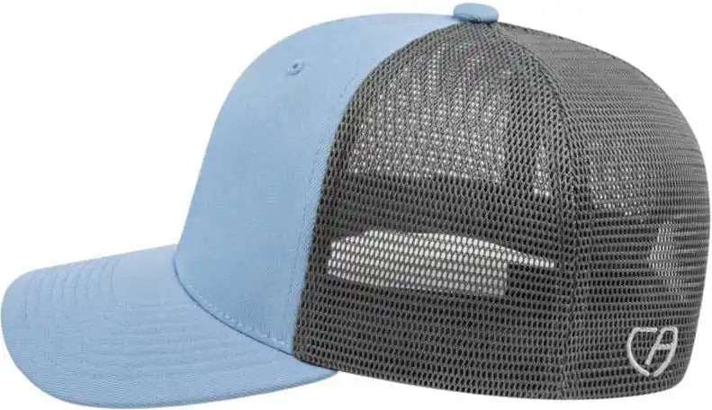 Cap America I8502 Flexfit 110 Trucker Mesh Back Allure Graphite Dark Gray / one Size Fits Most