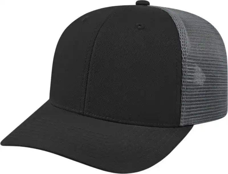 Cap America I8502 Flexfit 110 Trucker Mesh Back - Black Graphite - Dark Gray / one Size Fits Most